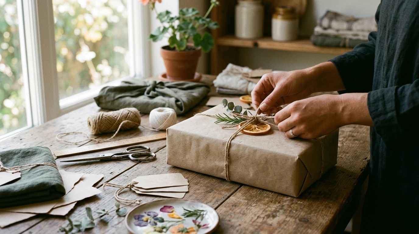 Low-Waste Gift Wrapping Checklist + DIY Finishing Touches