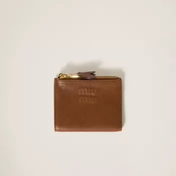 Miu Miu Suede Wallet: Zipper Pockets & Monogram Detail
